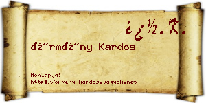 Örmény Kardos névjegykártya